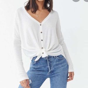 Urban Outfitters henley button white top XS